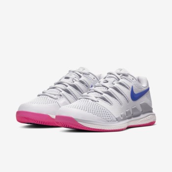 Nike Court Air Zoom Vapor X - Női Teniszcipő - Platina/Metal Platina/Rózsaszín/Kék